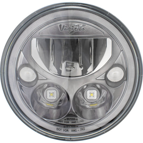 Photo of 7" XMC Motorcycle LED Headlight Black Chrome | White Halo by Vision X Off-Road - Premium LED Headlight for UTVs / Side by Sides