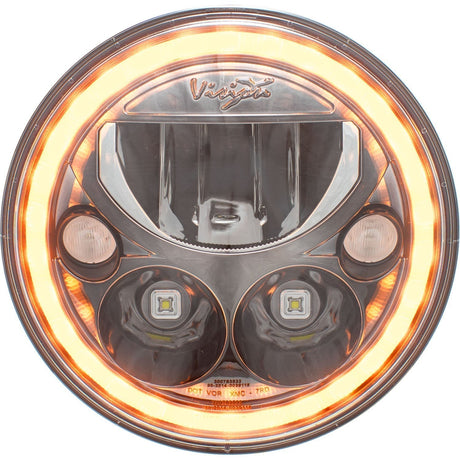 Photo of 7" XMC Motorcycle LED Headlight Black Chrome | Amber Halo by Vision X Off-Road - Premium LED Headlight for UTVs / Side by Sides