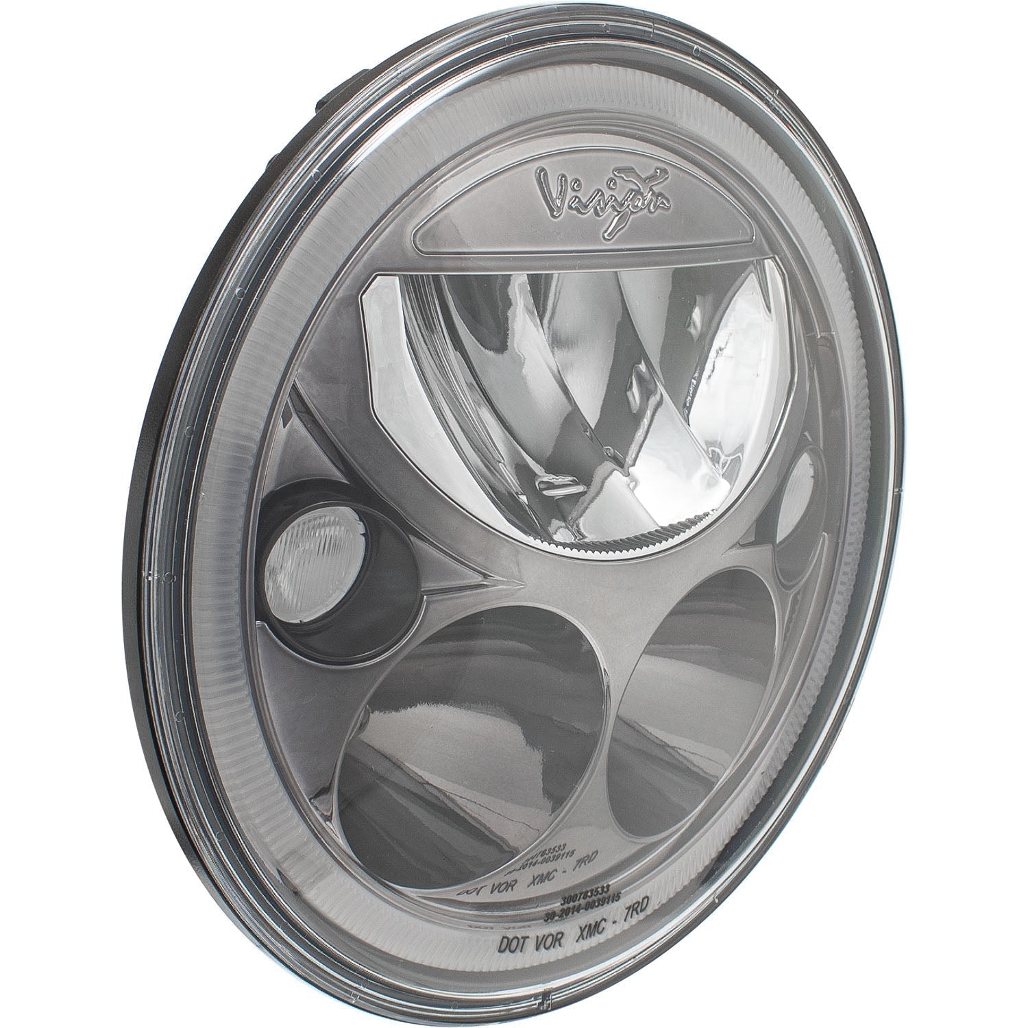 Photo of 7" XMC Motorcycle LED Headlight Black Chrome | Amber Halo by Vision X Off-Road - Premium LED Headlight for UTVs / Side by Sides