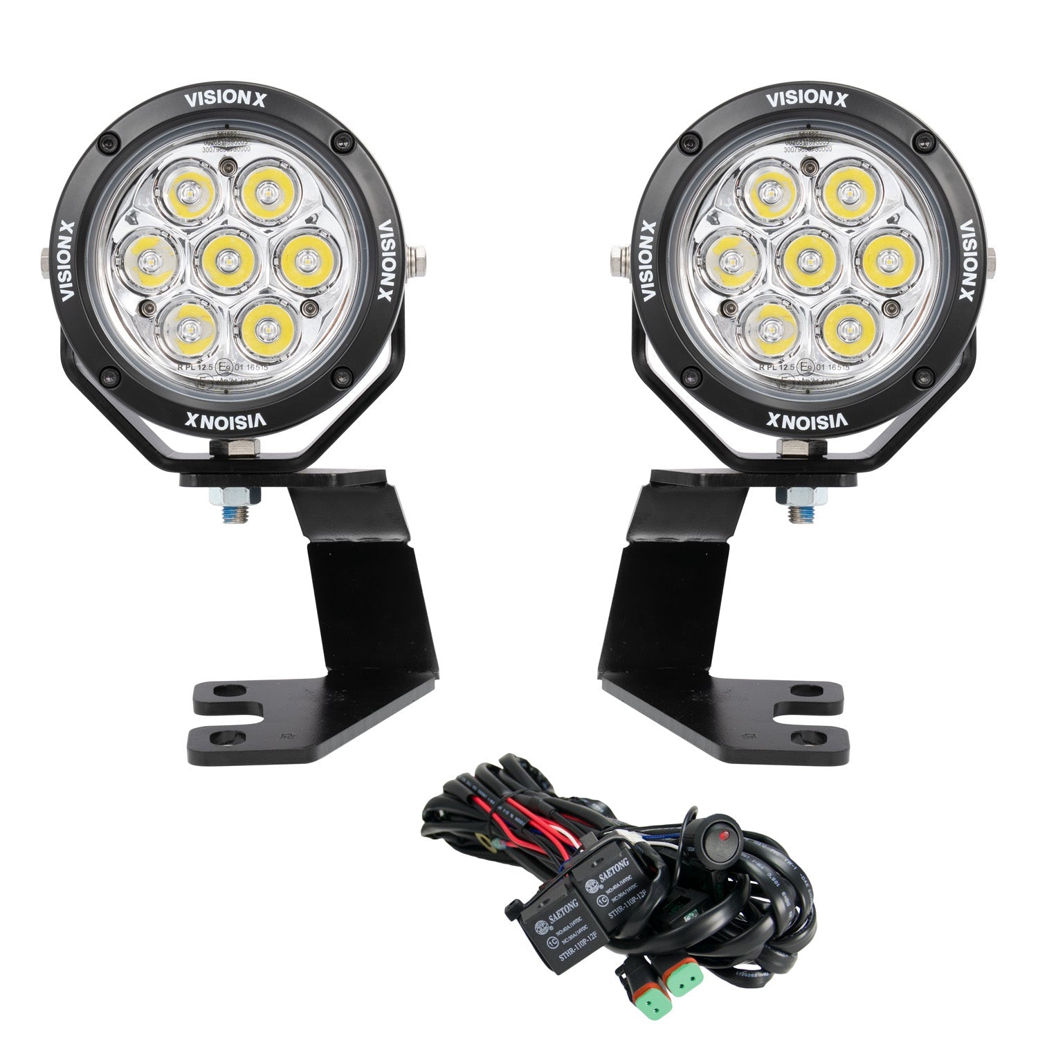 Photo of 2010-2023 Toyota 4-Runner A-Pillar Mounts with 4.7" CG2 Light Cannon by Vision X Off-Road - Premium Vehicle Specific Kit for UTVs / Side by Sides