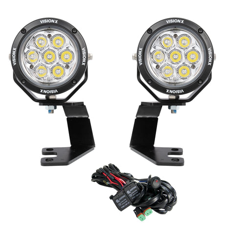 Photo of 2010-2023 Toyota 4-Runner A-Pillar Mounts with 4.7" CG2 Light Cannon by Vision X Off-Road - Premium Vehicle Specific Kit for UTVs / Side by Sides