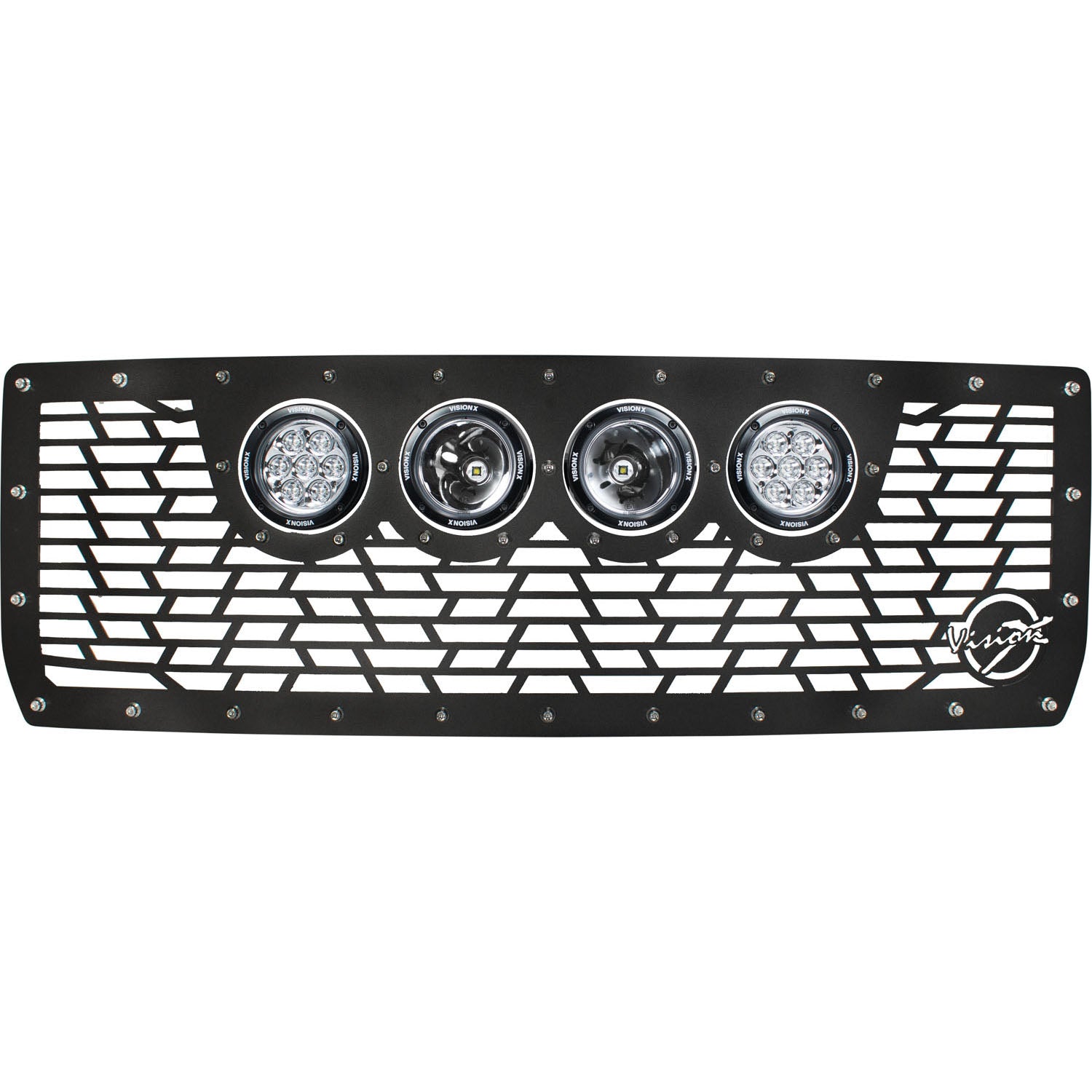 Photo of 2014-2015 Chevy Silverado 1500 Cannon CG2 Grille with 4 CG2 4.5" Lights (2 Optic 2 Reflectors) by Vision X Off-Road - Premium Vehicle Accent Light for UTVs / Side by Sides
