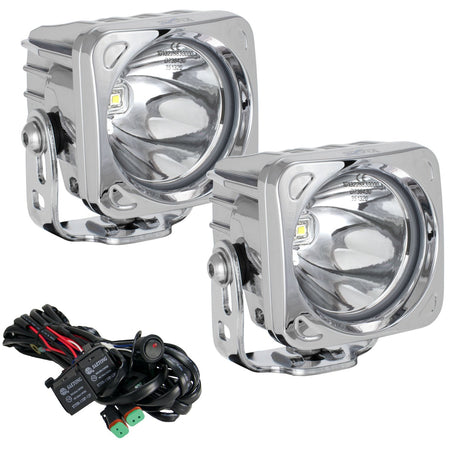 Photo of 3" Optimus Chrome Square 10º Beam LED Light Kit by Vision X Off-Road - Premium Light Pods for UTVs / Side by Sides