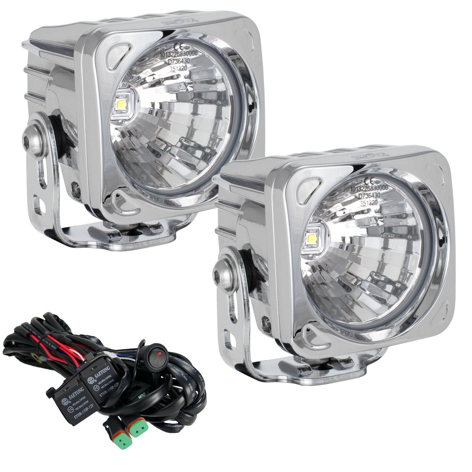 Photo of 3" Optimus Chrome Square 20° Beam LED Light Kit by Vision X Off-Road - Premium LED Driving Light for UTVs / Side by Sides