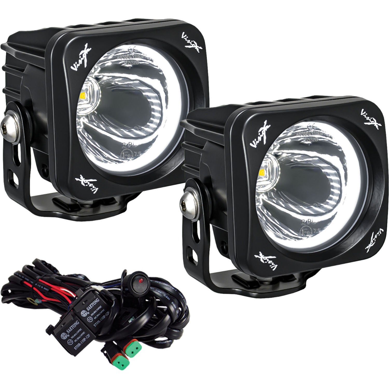 Photo of 3" Optimus Square 15º Beam with White Halo LED Light Kit by Vision X Off-Road - Premium LED Driving Light for UTVs / Side by Sides