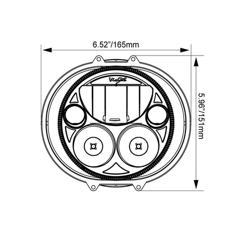Photo of 7" XMC Motorcycle LED Headlight Black Chrome | Amber Halo by Vision X Off-Road - Premium LED Headlight for UTVs / Side by Sides