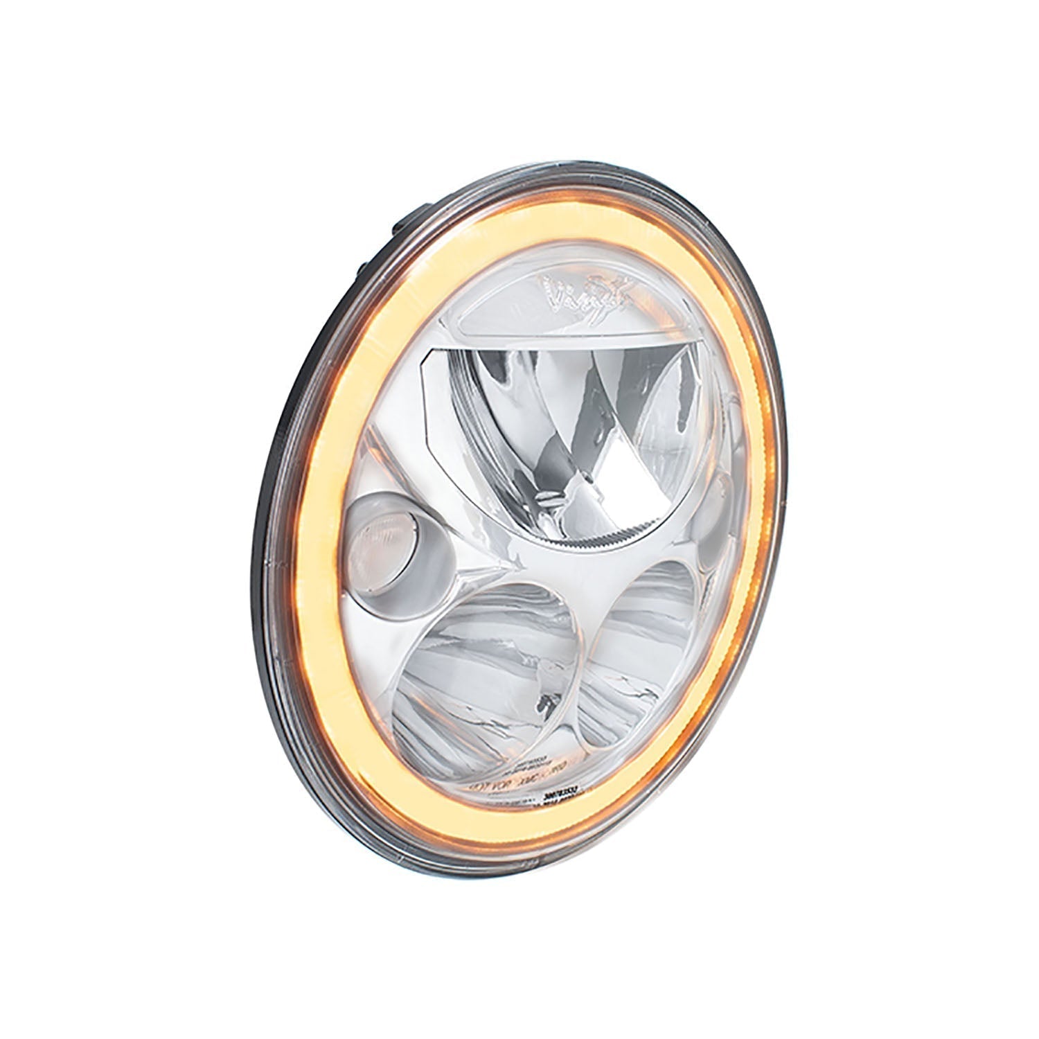 Photo of 5.75" XMC Motorcycle LED Chrome | Amber Halo by Vision X Off-Road - Premium LED Headlight for UTVs / Side by Sides