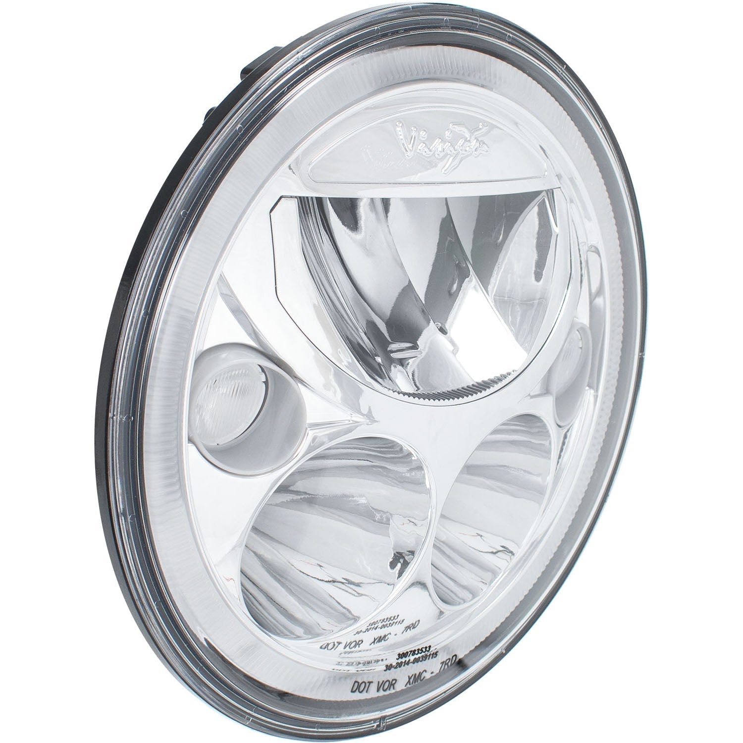 Photo of 7 " XMC Motorcycle LED Headlight Chrome | Amber Halo by Vision X Off-Road - Premium LED Headlight for UTVs / Side by Sides