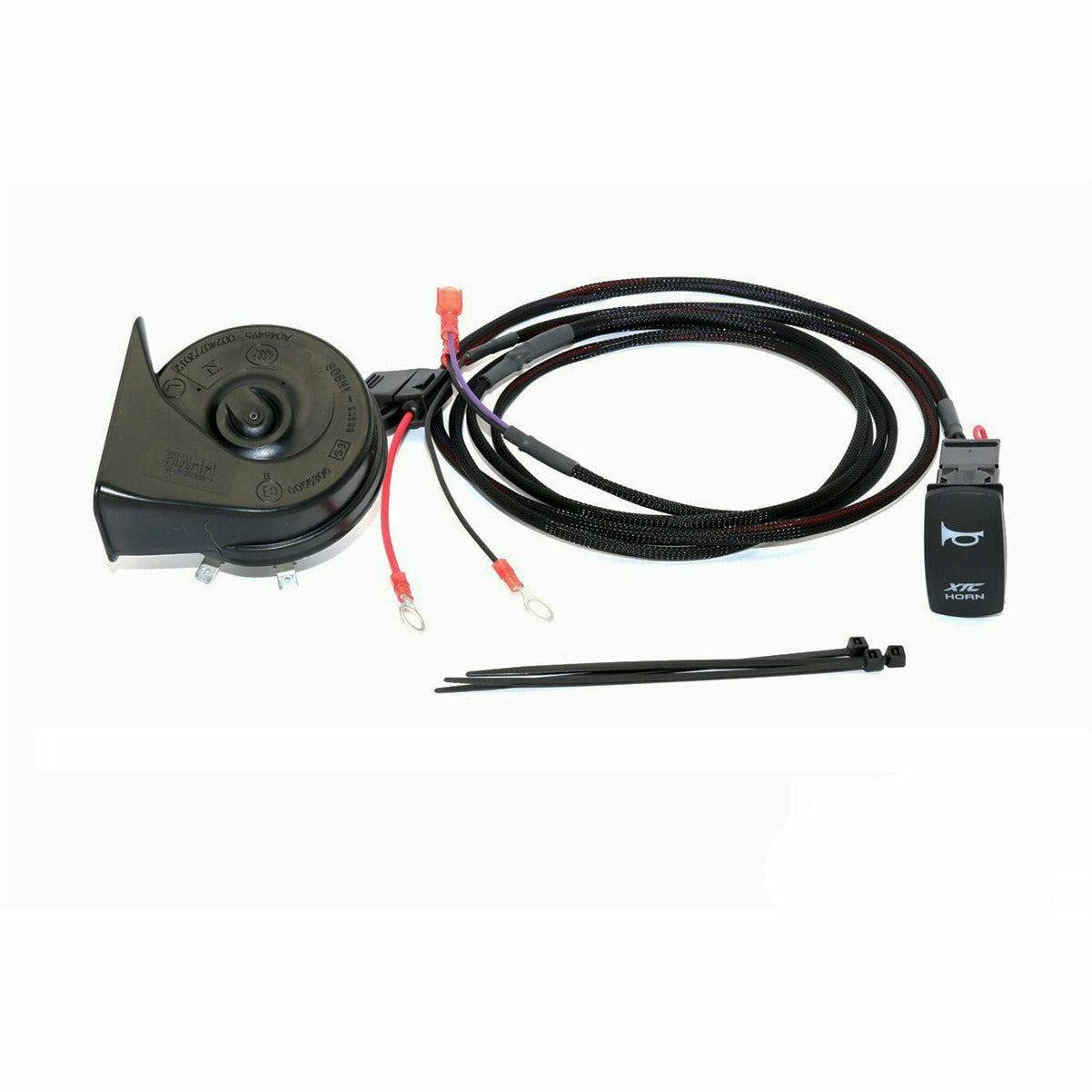 Photo of Polaris RZR Plug & Play Horn Kit with Blue LED Rocker Switch by XTC Power Products - Premium Rocker Switches for UTVs / Side by Sides