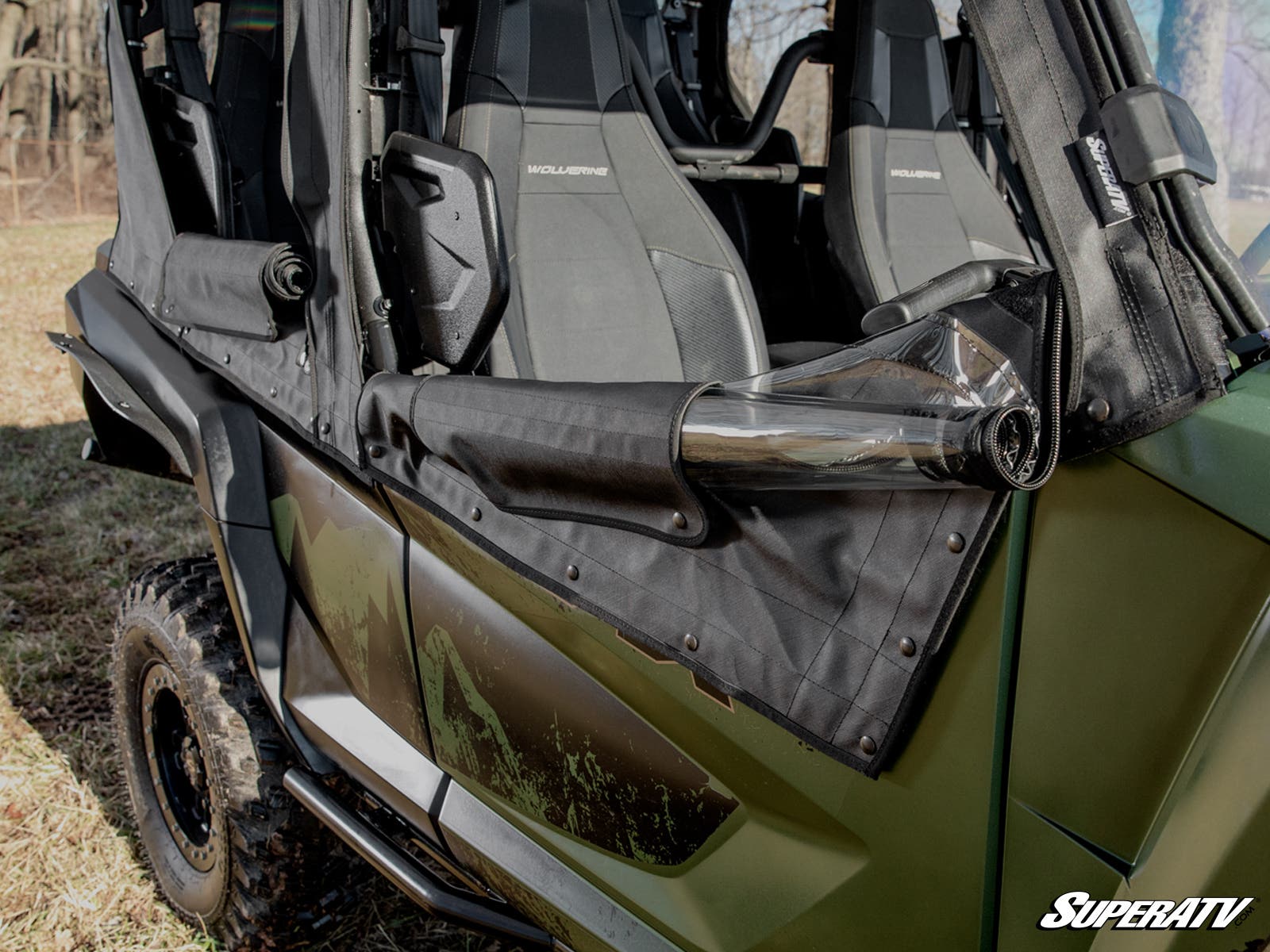 Photo of SuperATV Yamaha Wolverine RMAX 1000 Primal Soft Cab Enclosure Upper Doors by SuperATV - Premium Cab Enclosures for UTVs / Side by Sides