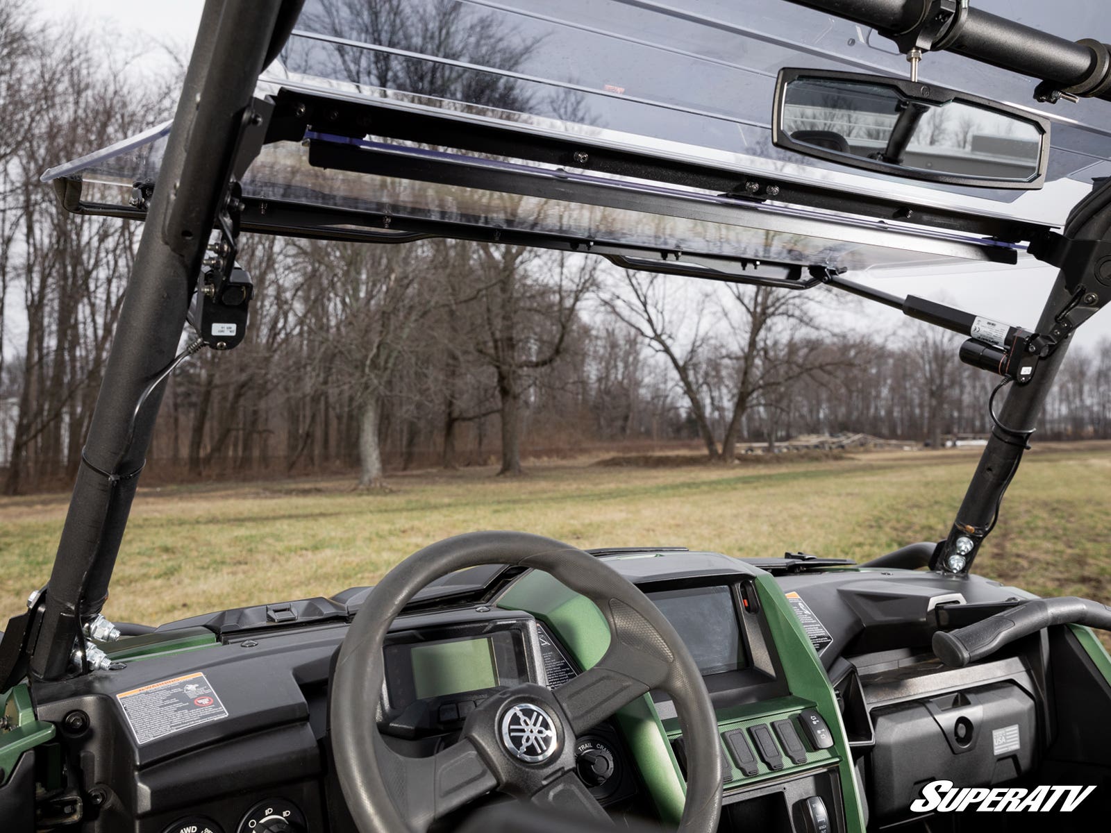 Photo of SuperATV Yamaha Wolverine RMAX MaxDrive Power Flip Windshield by SuperATV - Premium Windshields for UTVs / Side by Sides