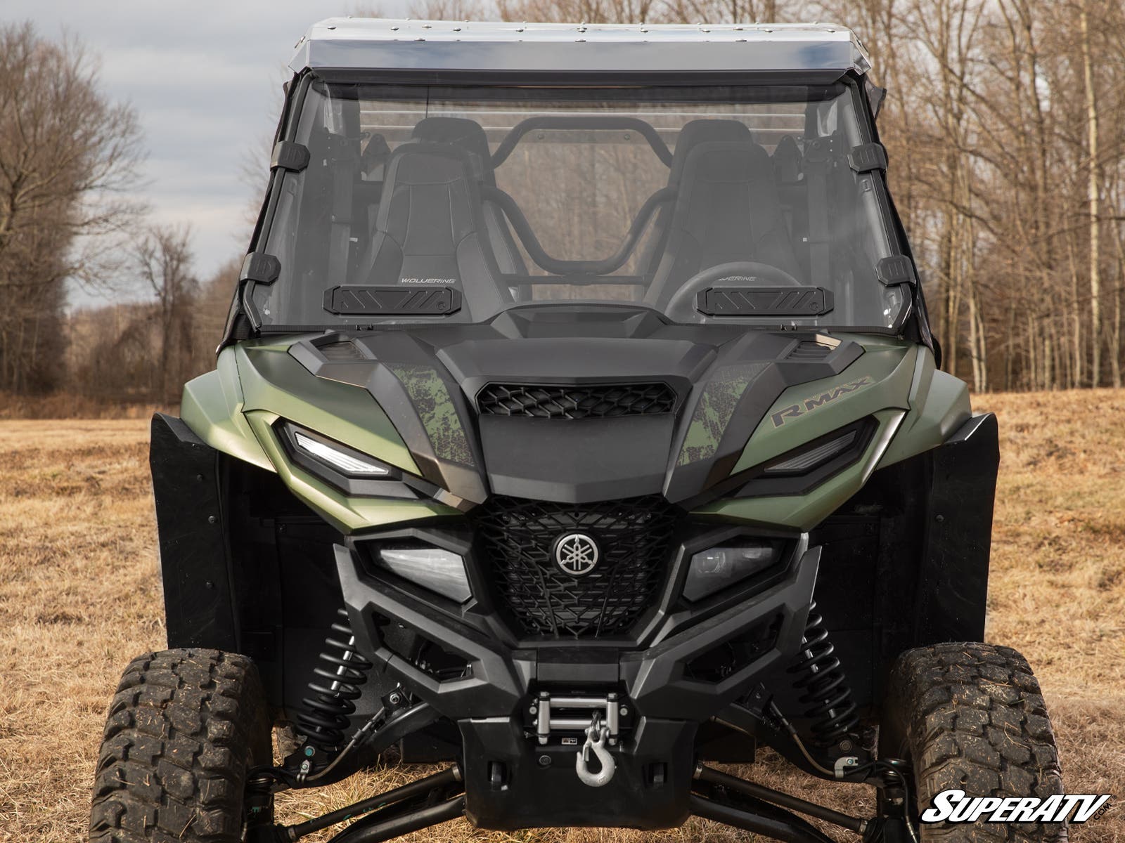 Photo of SuperATV Yamaha Wolverine RMAX Vented Full Windshield by SuperATV - Premium Windshields for UTVs / Side by Sides