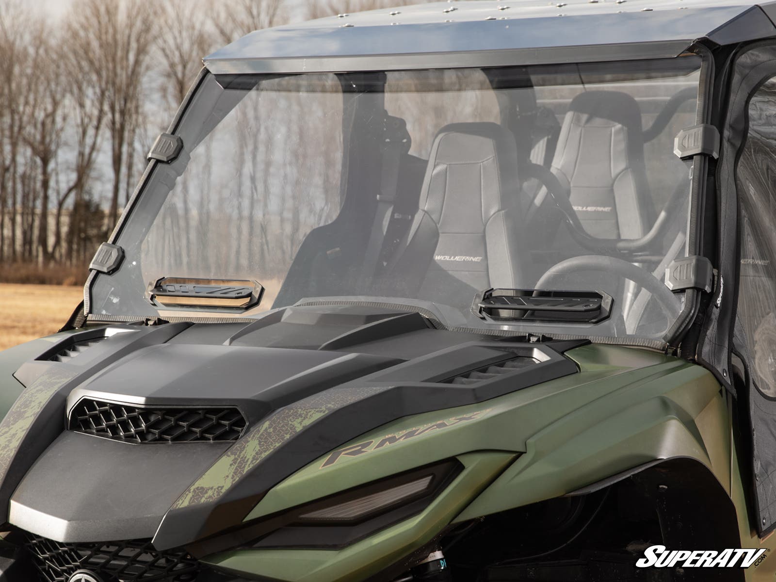 Photo of SuperATV Yamaha Wolverine RMAX Vented Full Windshield by SuperATV - Premium Windshields for UTVs / Side by Sides