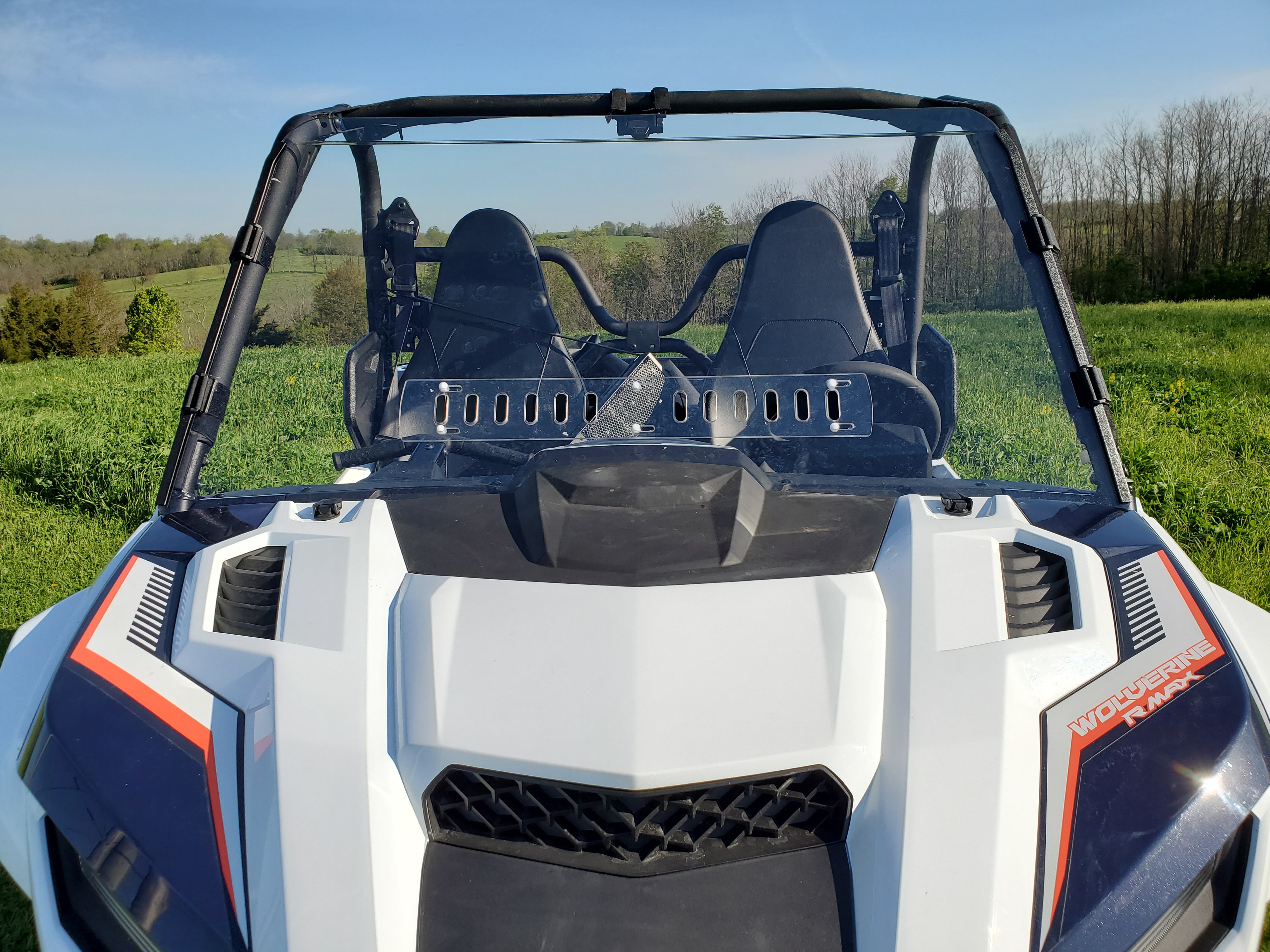 Photo of Yamaha Wolverine RMAX 1000 - 1 pc Windshield w/Hard Coat, Clamp and Vent Options by 3 Star UTV - Premium Windshields for UTVs / Side by Sides