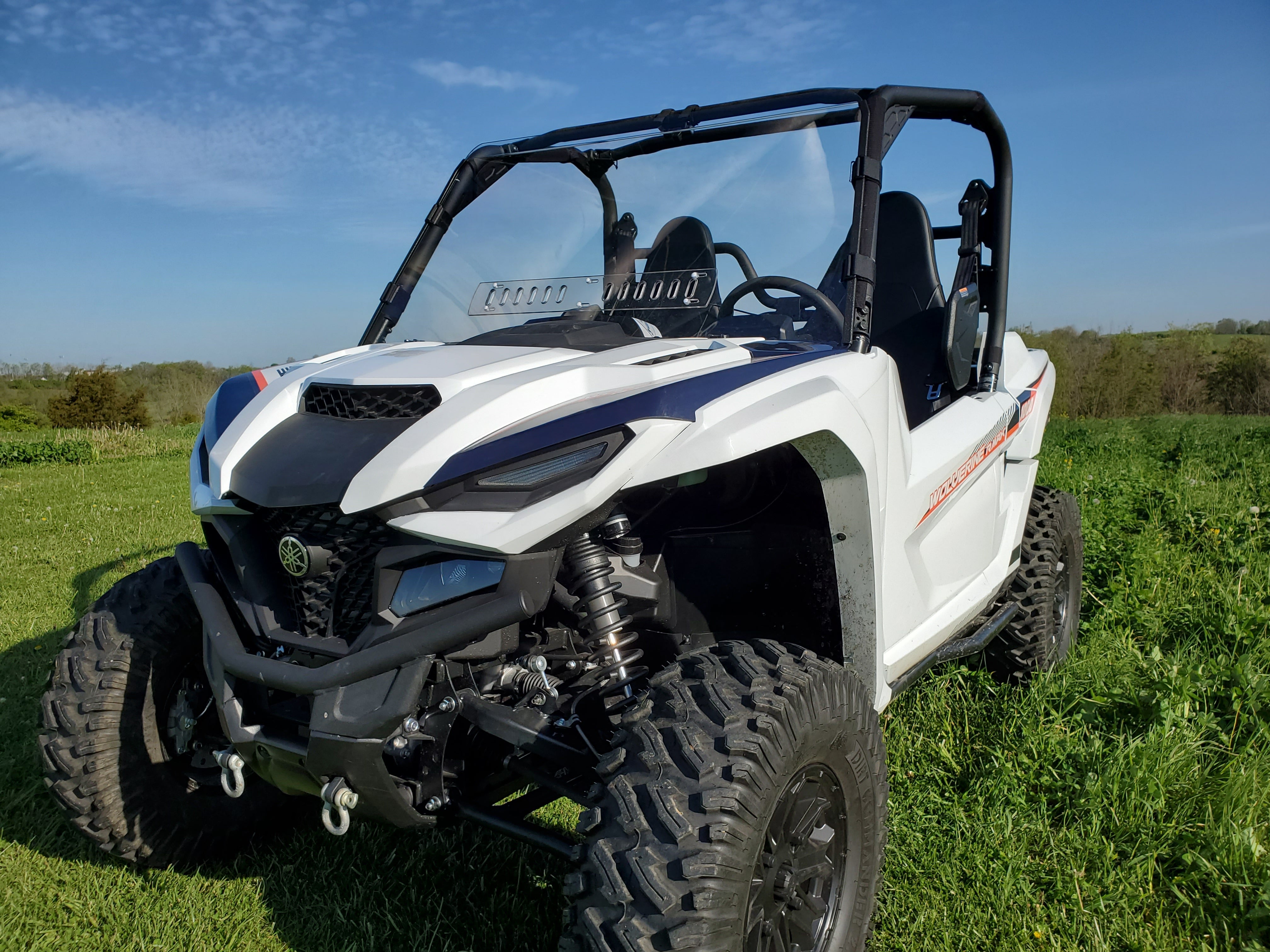 Photo of Yamaha Wolverine RMAX 1000 - 1 pc Windshield w/Hard Coat, Clamp and Vent Options by 3 Star UTV - Premium Windshields for UTVs / Side by Sides