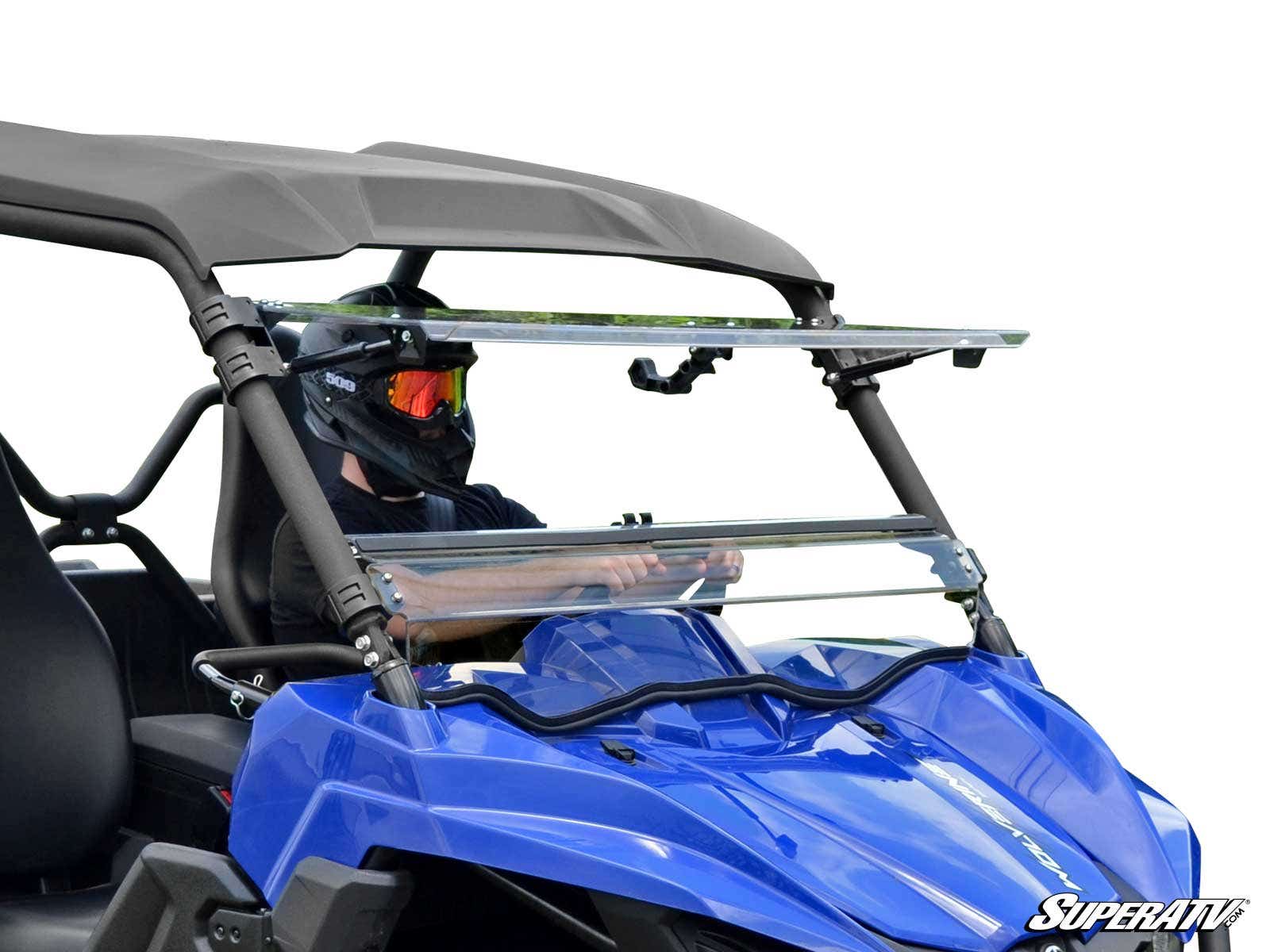 Photo of SuperATV Yamaha Wolverine Scratch Resistant Flip Windshield by SuperATV - Premium Windshields for UTVs / Side by Sides