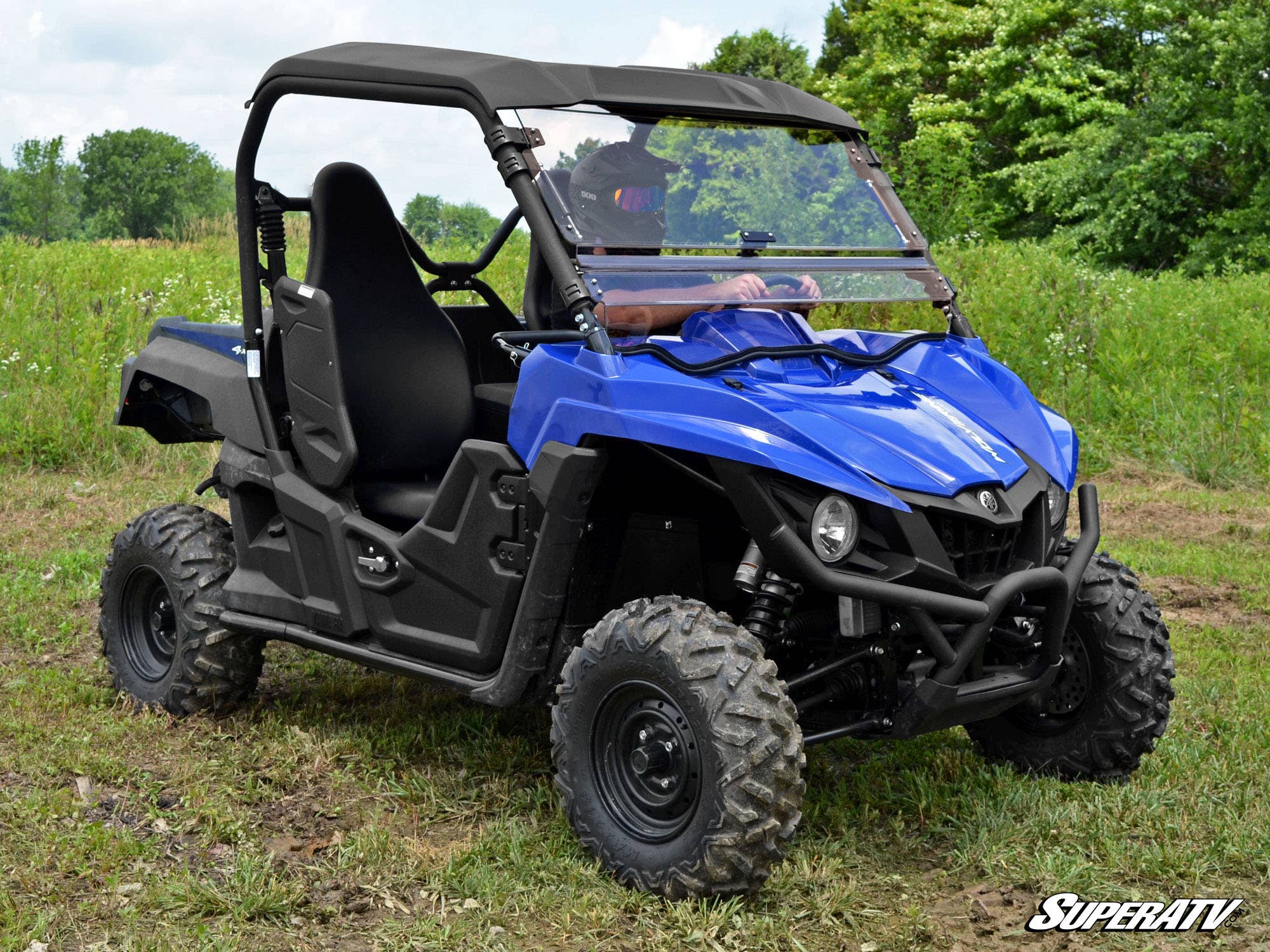Photo of SuperATV Yamaha Wolverine Scratch Resistant Flip Windshield by SuperATV - Premium Windshields for UTVs / Side by Sides