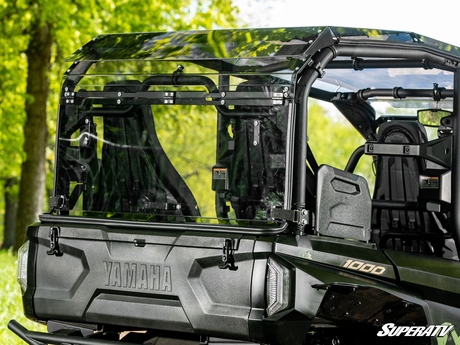 Photo of SuperATV Yamaha Wolverine RMAX4 1000 Scratch-Resistant Rear Flip Windshield by SuperATV - Premium Windshields for UTVs / Side by Sides