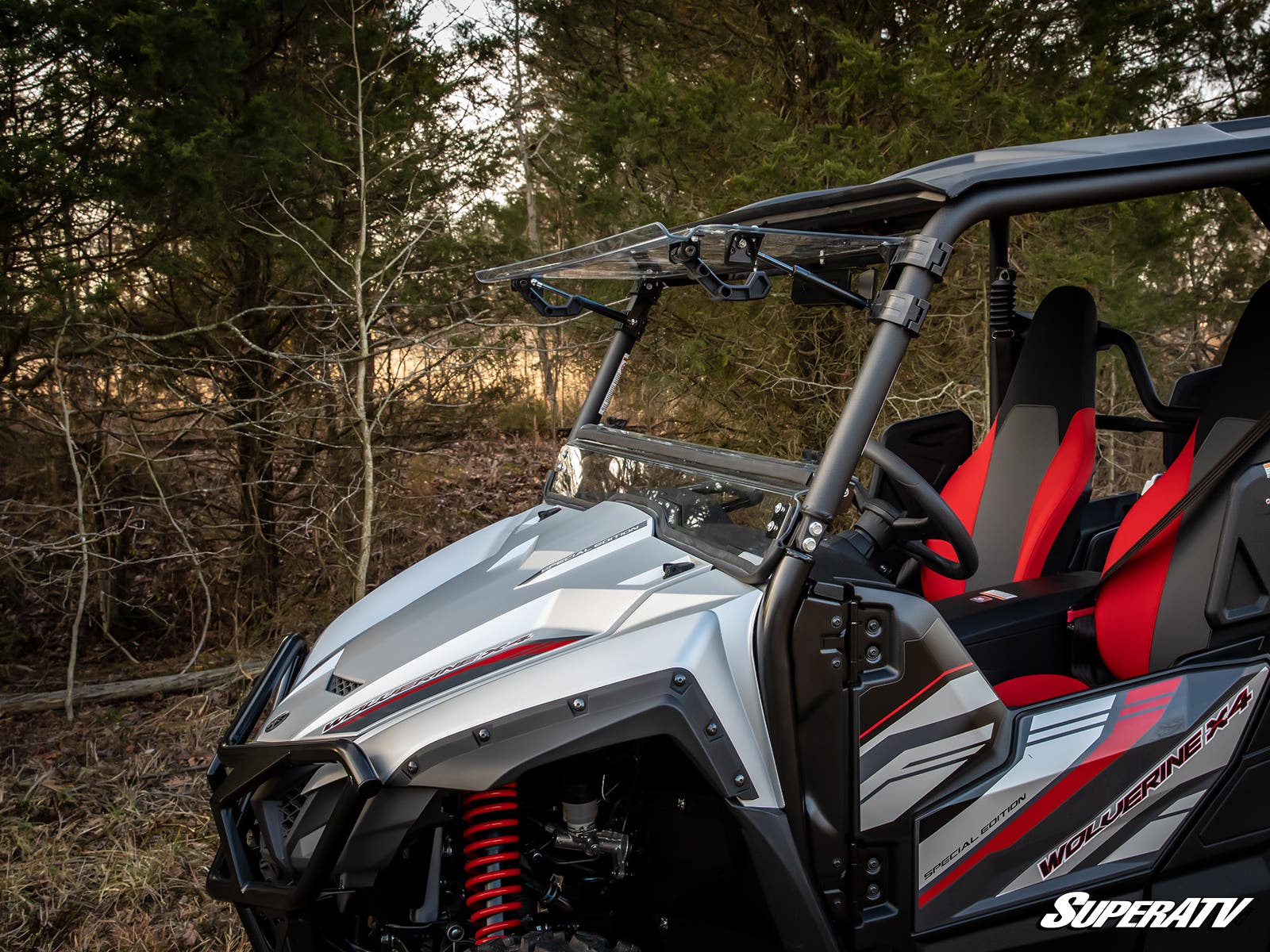 Photo of SuperATV Yamaha Wolverine X2 850 Scratch-Resistant Flip Windshield by SuperATV - Premium Windshields for UTVs / Side by Sides