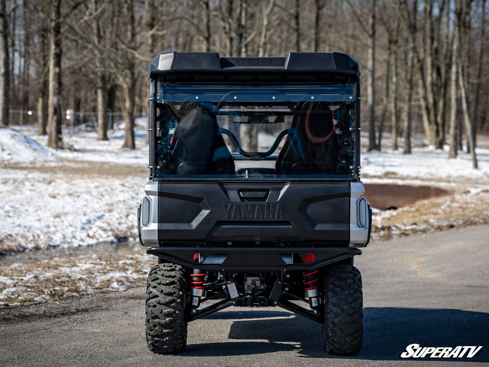 Photo of SuperATV Yamaha Wolverine RMAX4 Rear Windshield by SuperATV - Premium Windshields for UTVs / Side by Sides