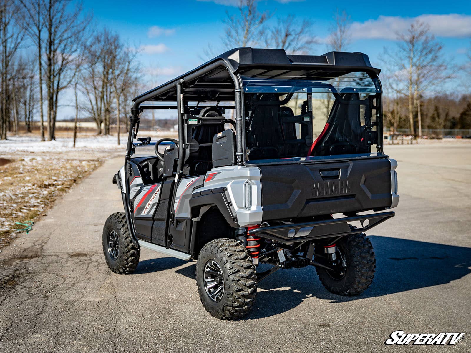 Photo of SuperATV Yamaha Wolverine RMAX4 Rear Windshield by SuperATV - Premium Windshields for UTVs / Side by Sides
