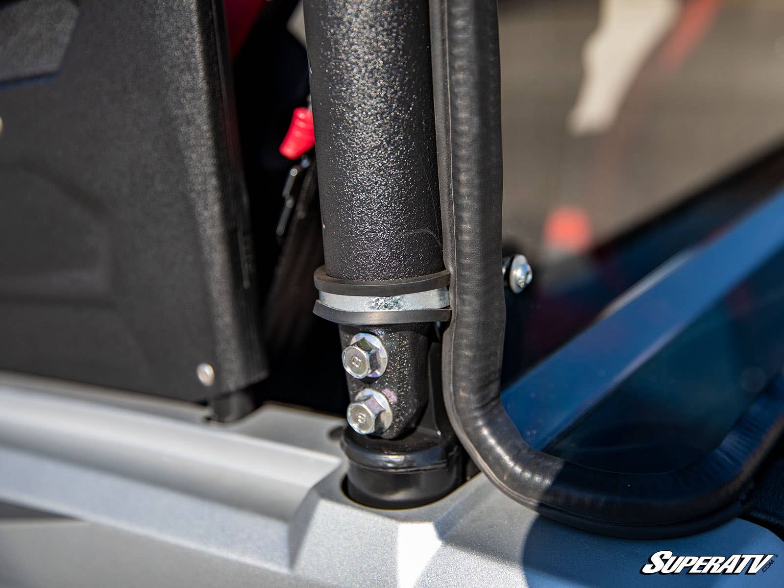 Photo of SuperATV Yamaha Wolverine RMAX4 Rear Windshield by SuperATV - Premium Windshields for UTVs / Side by Sides