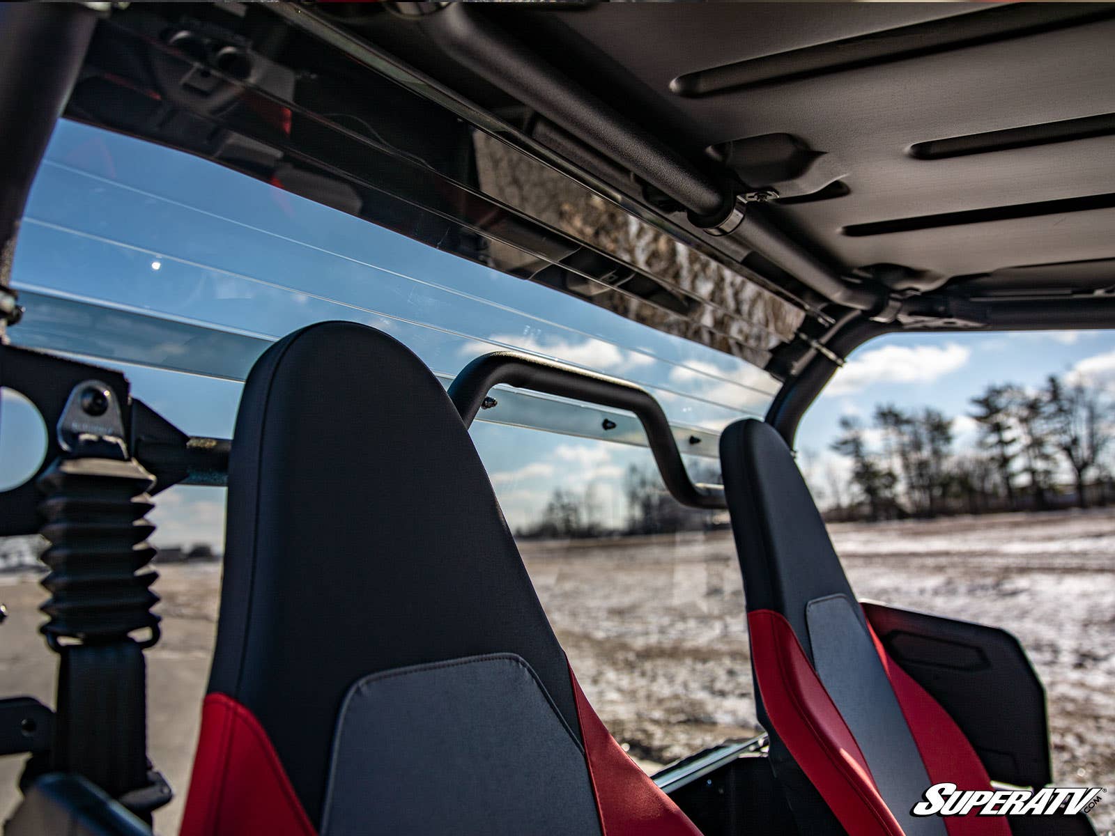 Photo of SuperATV Yamaha Wolverine RMAX4 Rear Windshield by SuperATV - Premium Windshields for UTVs / Side by Sides