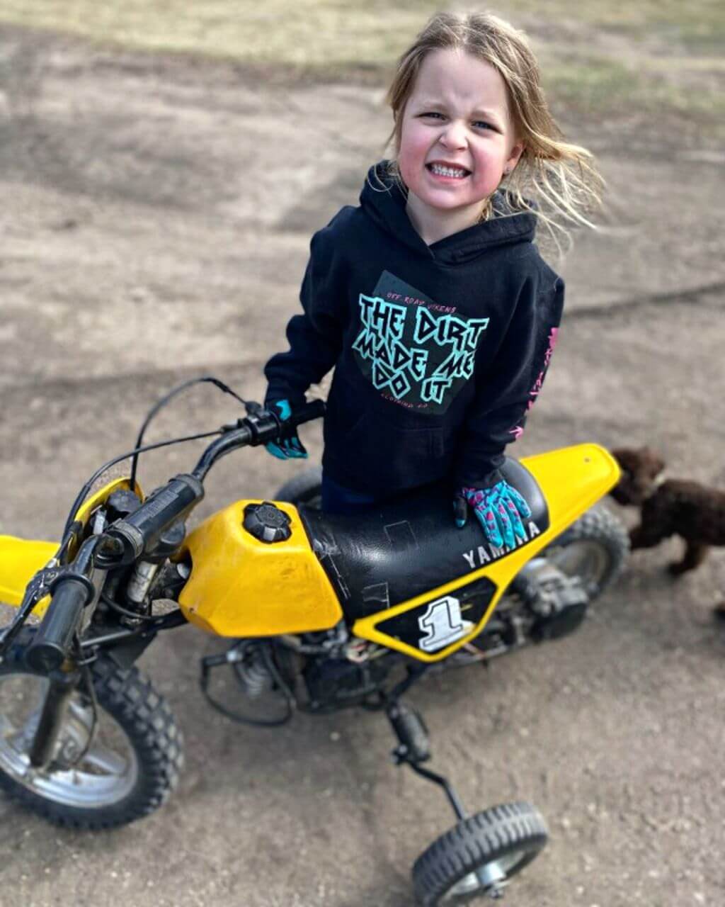 Photo of Youth Dirt Made Me Hoodie by OFF-ROAD VIXENS CLOTHING CO. - Premium Youth for UTVs / Side by Sides