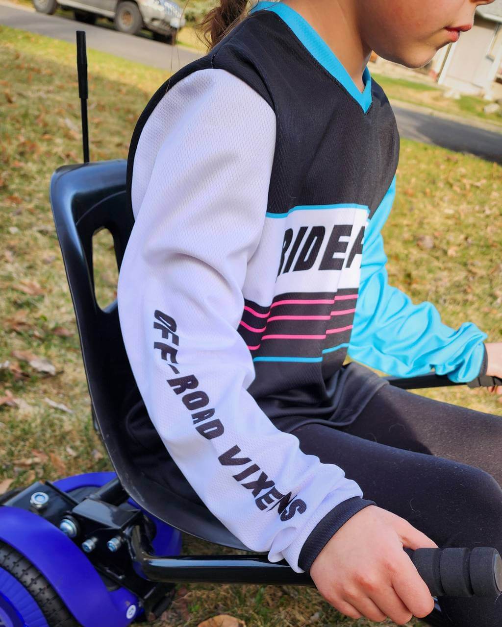 Photo of Youth Ride Fast Jersey by OFF-ROAD VIXENS CLOTHING CO. - Premium Youth for UTVs / Side by Sides