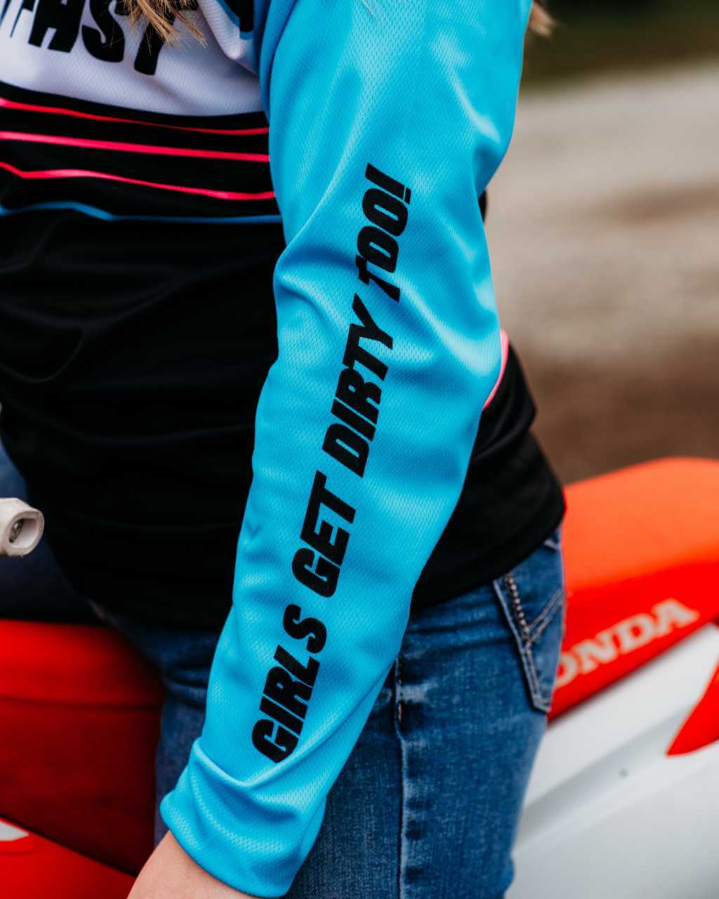 Photo of Youth Ride Fast Jersey by OFF-ROAD VIXENS CLOTHING CO. - Premium Youth for UTVs / Side by Sides