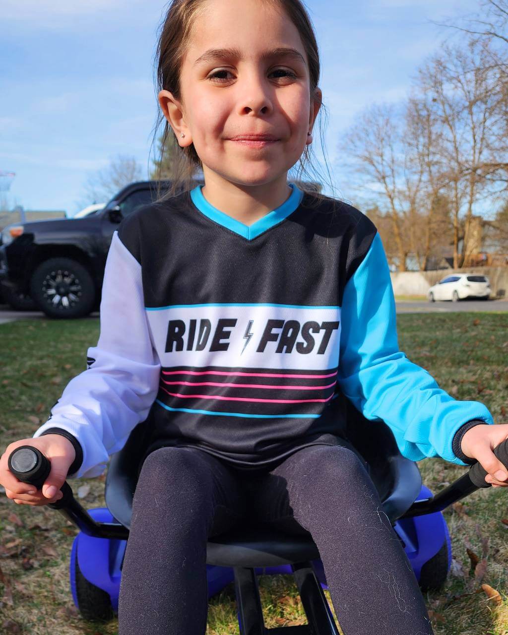Photo of Youth Ride Fast Jersey by OFF-ROAD VIXENS CLOTHING CO. - Premium Youth for UTVs / Side by Sides