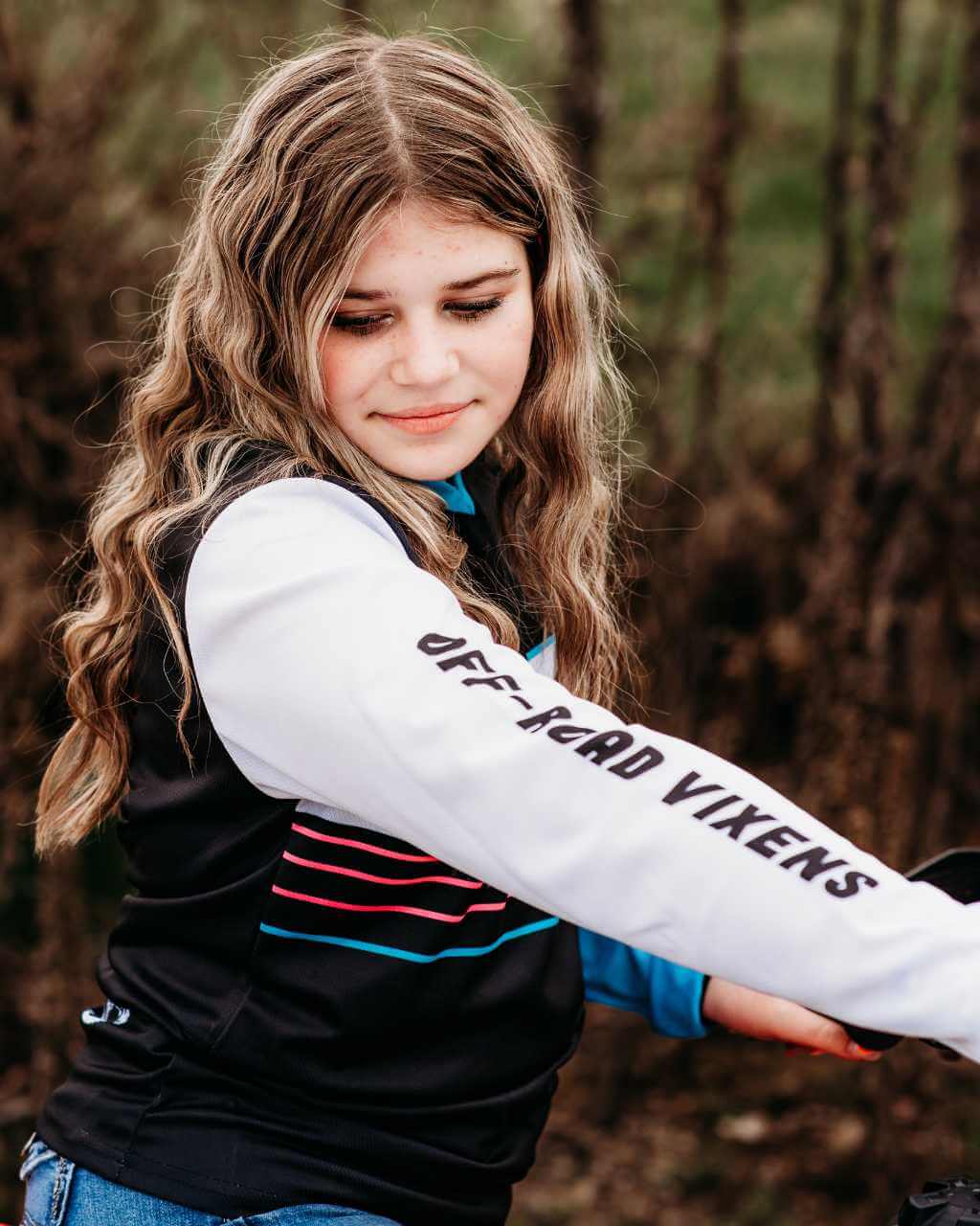 Photo of Youth Ride Fast Jersey by OFF-ROAD VIXENS CLOTHING CO. - Premium Youth for UTVs / Side by Sides