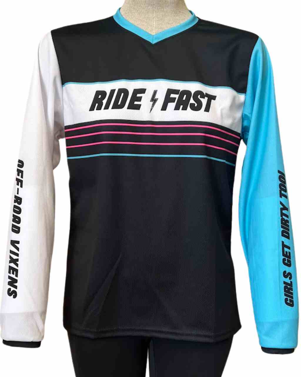 Photo of Youth Ride Fast Jersey by OFF-ROAD VIXENS CLOTHING CO. - Premium Youth for UTVs / Side by Sides