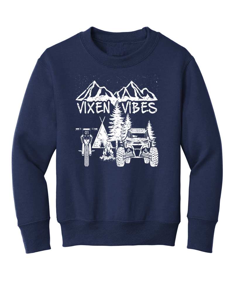 Photo of Youth Vixen Vibes Crewneck by OFF-ROAD VIXENS CLOTHING CO. - Premium Apparel & Accessories for UTVs / Side by Sides