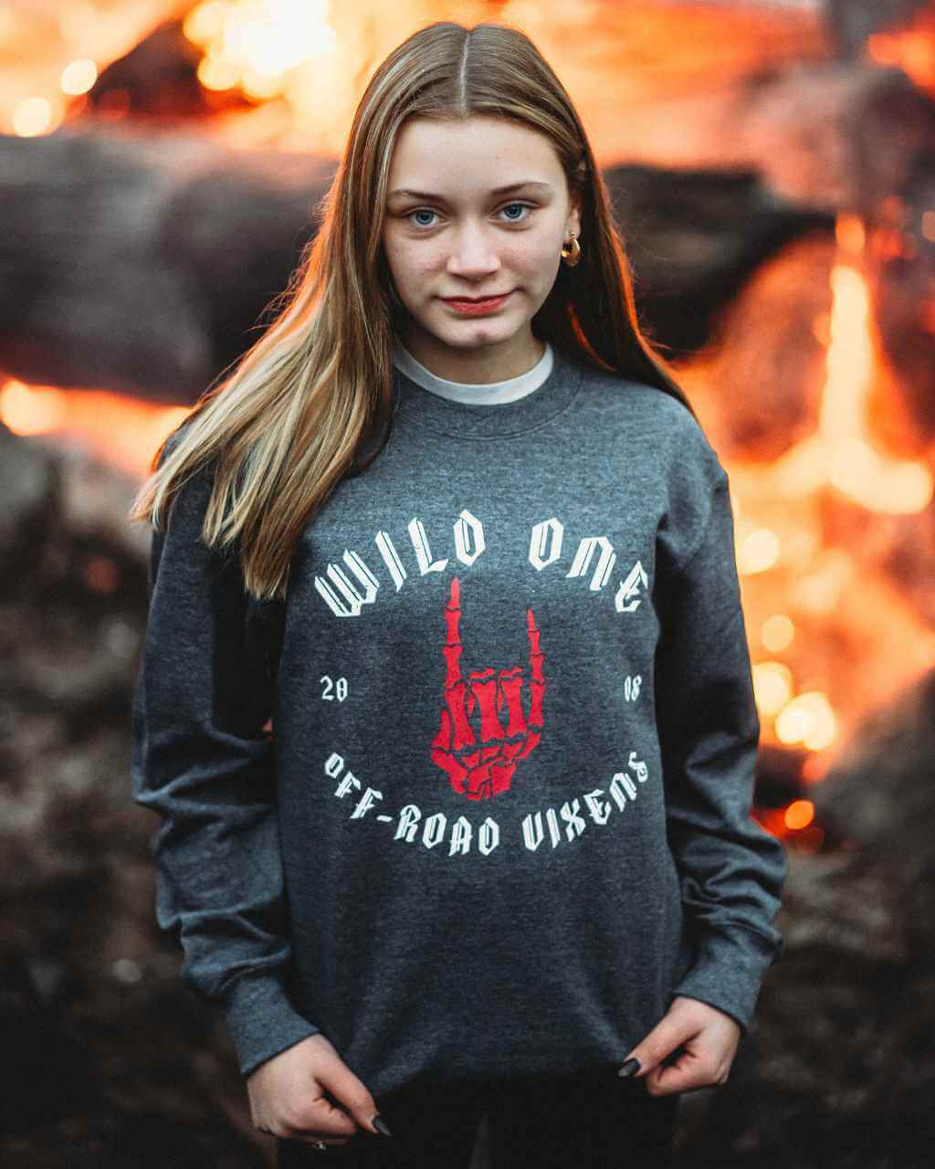Photo of Youth Wild One Crewneck by OFF-ROAD VIXENS CLOTHING CO. - Premium Youth for UTVs / Side by Sides