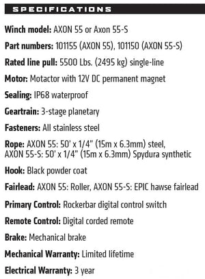 AXON 55-S POWERSPORT WINCH - R1 Industries