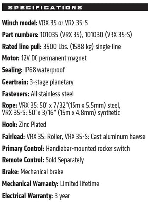 VRX 35-S POWERSPORT WINCH - 101030 - R1 Industries