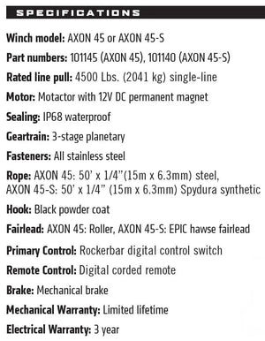 AXON 45-S POWERSPORT WINCH - R1 Industries