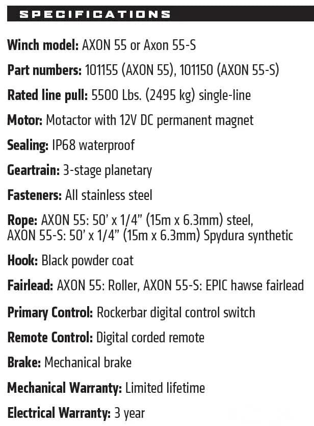 AXON 55 POWERSPORTS WINCH - R1 Industries