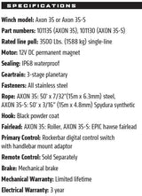 AXON 35 WARN POWERSPORT WINCH - 101135 - R1 Industries
