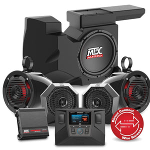 Polaris RZR 4-Speaker with Dual Amplifier & Single Subwoofer Audio System (2014-2019) - R1 Industries