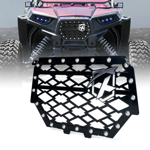 Photo of Polaris RZR Black Steel Mesh Grille for 2014-2018 Polaris RZR S 900 & XP 1000 by XPRITE - Premium Grilles for UTVs / Side by Sides