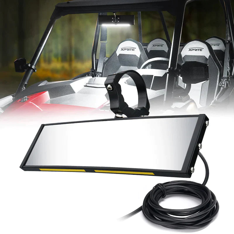 UTV Rear View Mirror with Integrated LED Lights