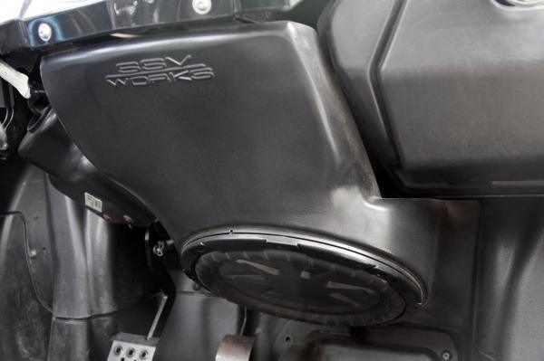 Photo of Polaris RZR Gen 1-3 Under Dash Weather Proof Sub Box with Amplified 10" by SSV Works - Premium Audio for UTVs / Side by Sides