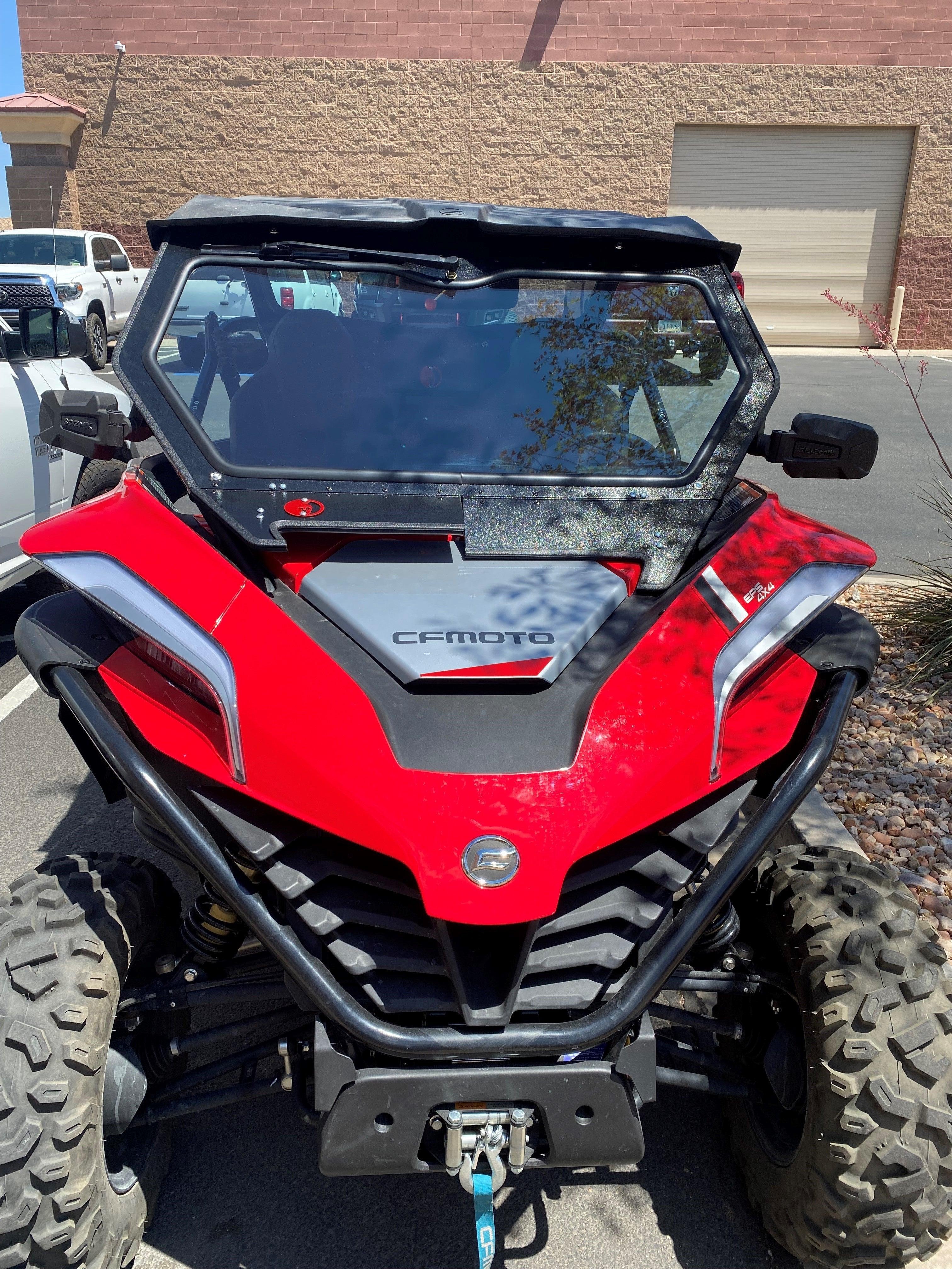 Photo of CF Moto Z Force 950 H.O. Front Windshield (2021+) by Dirt Warrior Accessories - Premium Windshields for UTVs / Side by Sides
