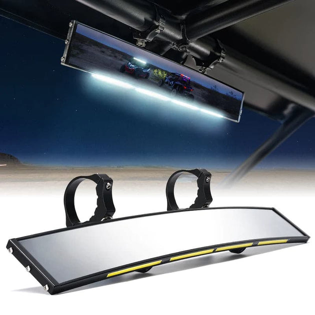 17.5" Curved UTV Rear View Mirror with Integrated LED Lights