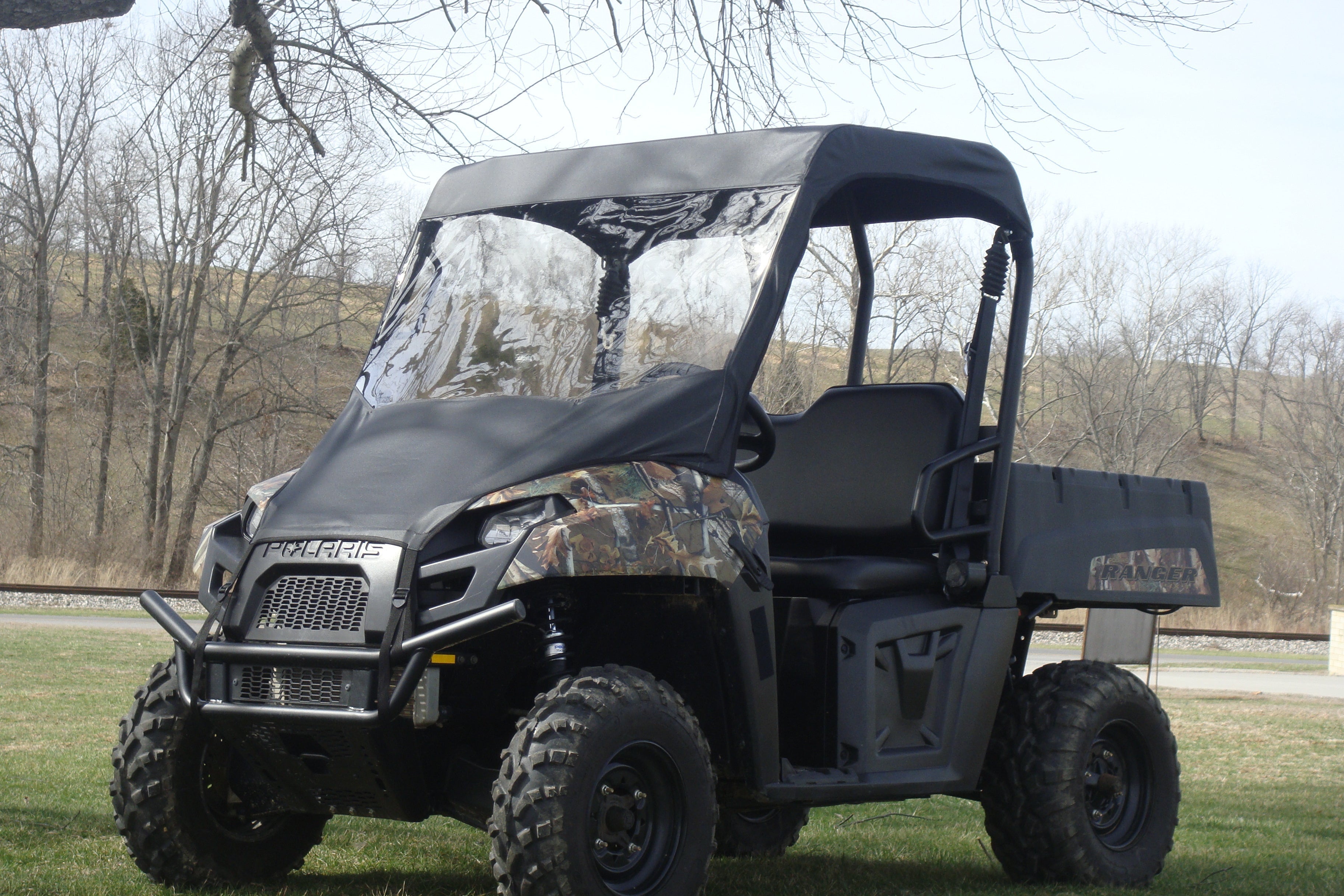 Photo of Polaris Mid-Size 2-Passenger Ranger (2009-2014) - Vinyl Windshield/Top Combo by 3 Star UTV - Premium Windshields for UTVs / Side by Sides