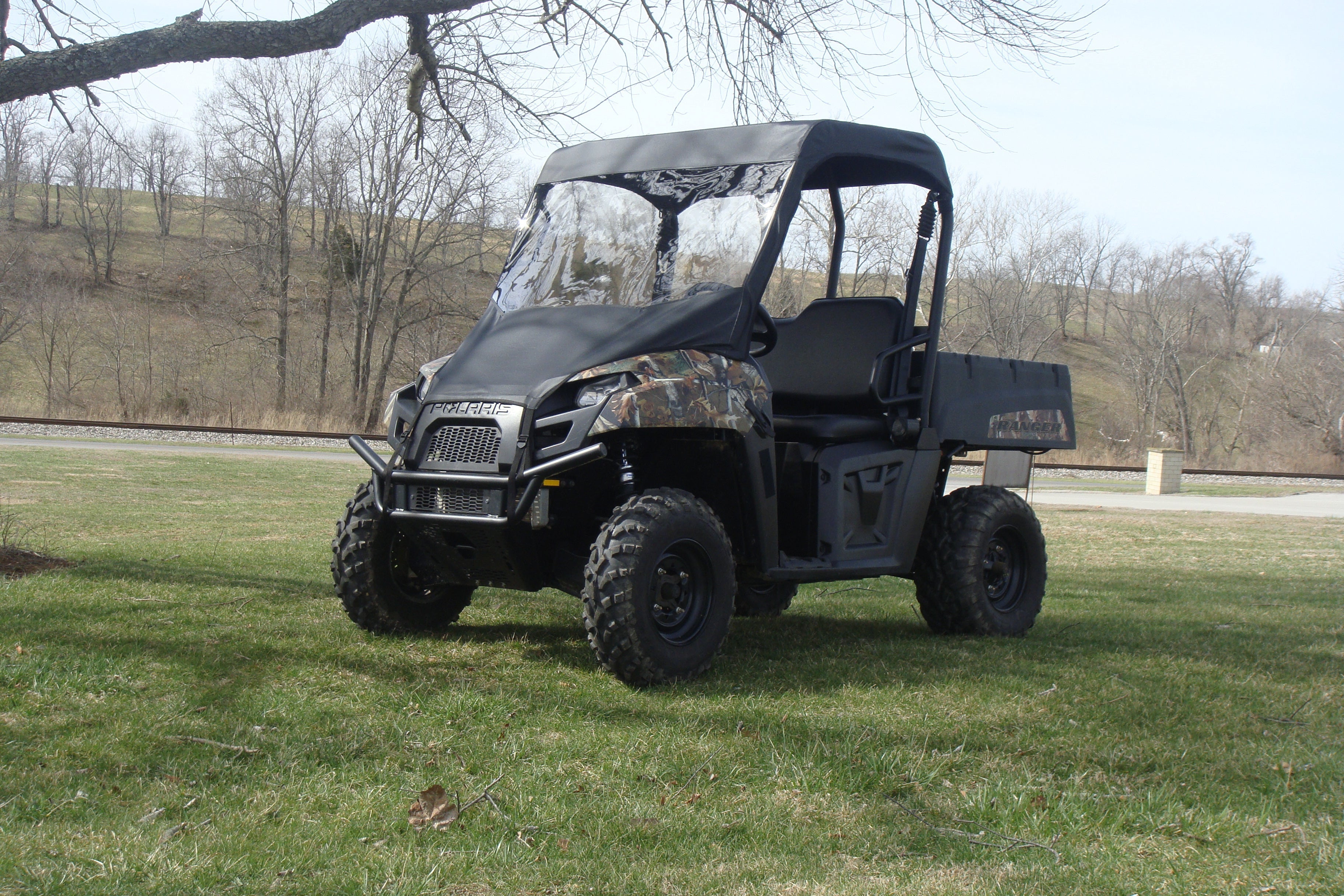 Photo of Polaris Mid-Size 2-Passenger Ranger (2009-2014) - Vinyl Windshield/Top Combo by 3 Star UTV - Premium Windshields for UTVs / Side by Sides