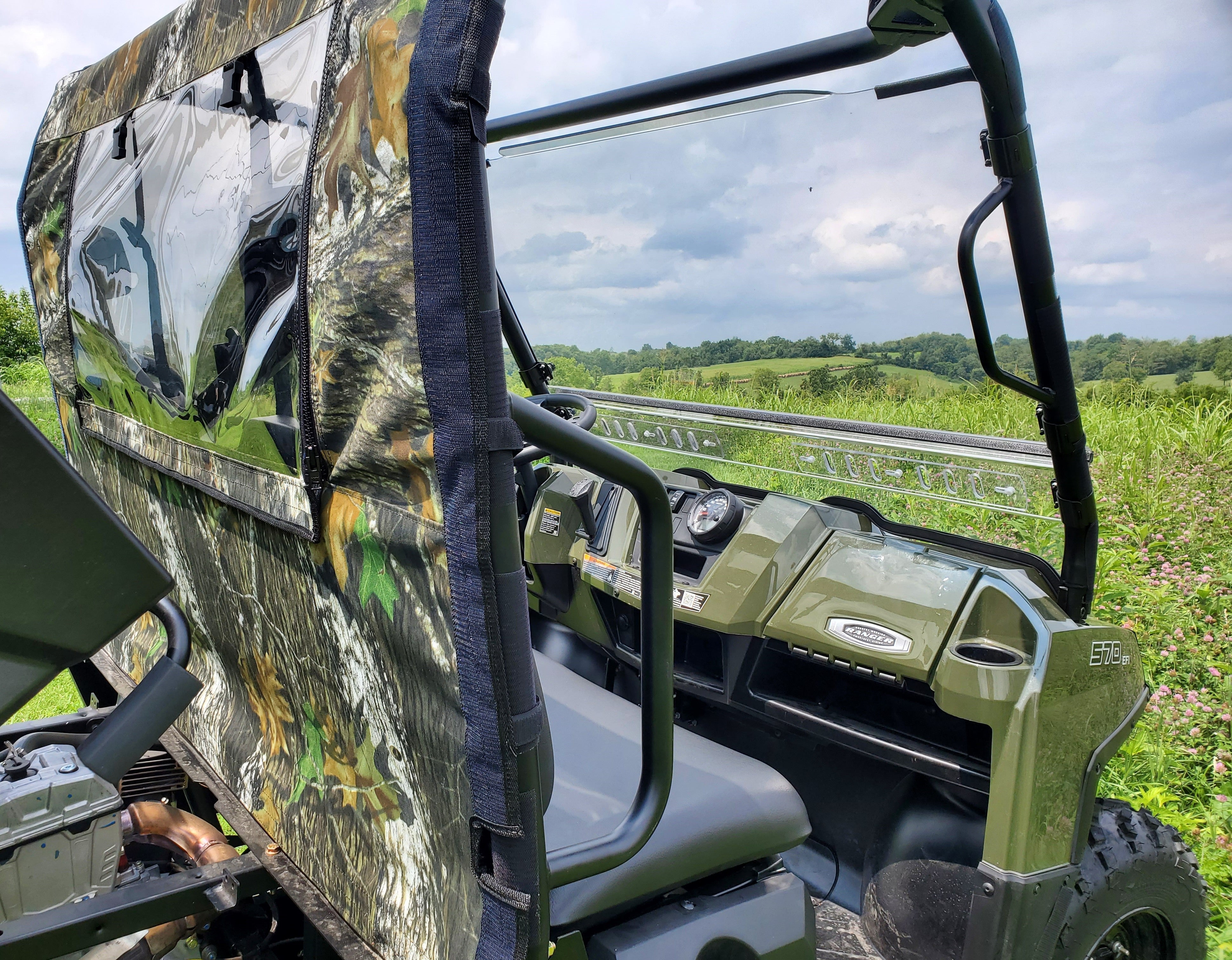 Photo of Polaris Ranger Full-Size 570 3-Passenger - Soft Back Panel by 3 Star UTV - Premium Windshields for UTVs / Side by Sides