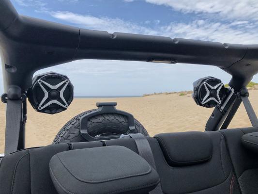 Photo of Cage-Mount 6.5in Swivel Speaker Pods - Jeep JL 4-Door (2018-2023) by SSV Works - Premium Audio for UTVs / Side by Sides